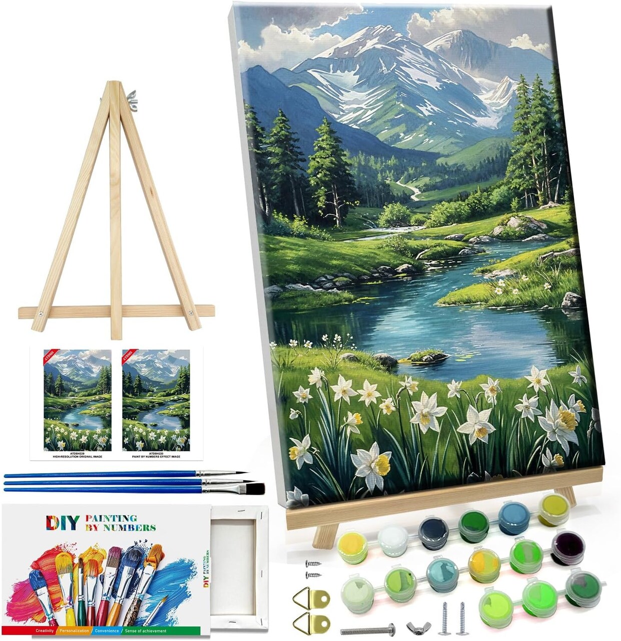 Paint by Numbers Kit for Adult with Frame DIY Landscape 7.87x11.81 Inch